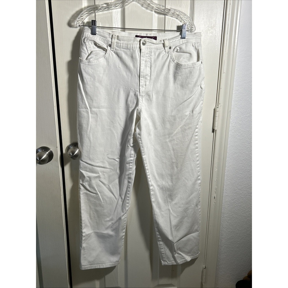 Gloria Vanderbilt Amanda White Jeans Tapered‎ Leg Women's Size 16